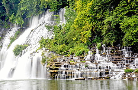 time lapse of waterfalls in forest during daytime thumbnail