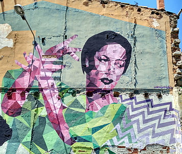 woman making hand signs wall art thumbnail
