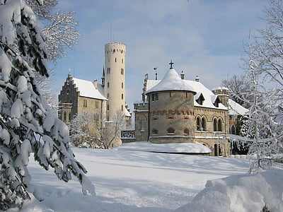 brown cathedral filled of white snow thumbnail