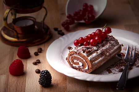 chocolate cake on white ceramic plate thumbnail