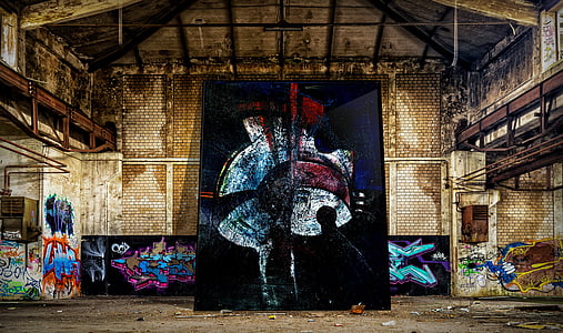 red and white abstract painting thumbnail
