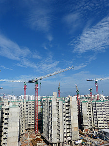 aerial view photography of cranes thumbnail
