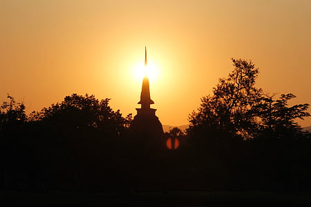 tower's silhouette during golden hour thumbnail