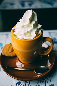 ice cream on brown ceramic mug thumbnail