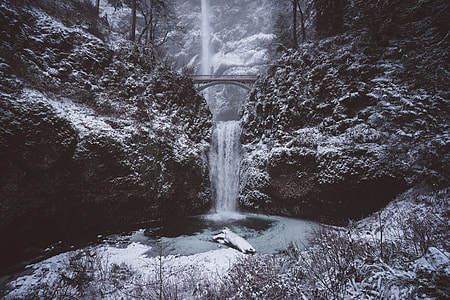 grayscale of waterfall thumbnail