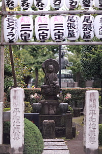 gray buddha statue near plants at daytime thumbnail