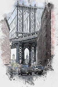 suspension bridge illustration thumbnail