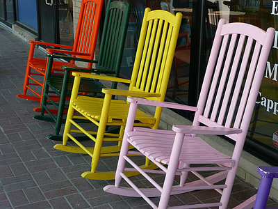 assorted-color wooden rocking chairs thumbnail