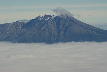 gray mountain surrounded by clouds thumbnail