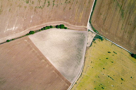 Amazing air view on field from sky thumbnail