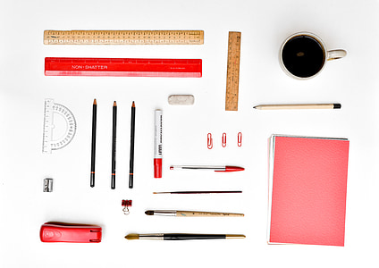 office item set on white surface thumbnail