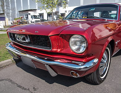 red Ford Mustang coupe thumbnail