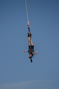 woman hang on bungee rope thumbnail