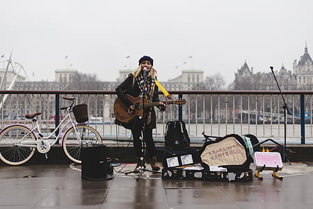 man in street playing music thumbnail