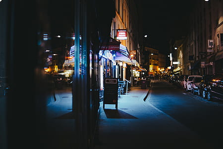 view of street during night time thumbnail