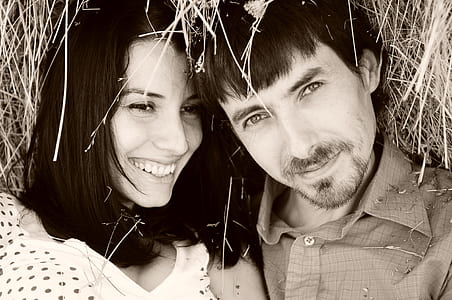 grayscale shot of man and woman thumbnail