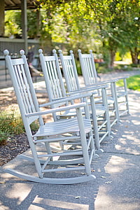 four white wooden armchairs thumbnail