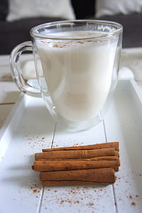 Cinnamon Sticks beside the Glass of Milk thumbnail