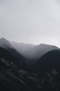 silhouette of mountain with fogs thumbnail
