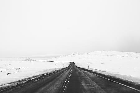 grayscale photography of main road thumbnail