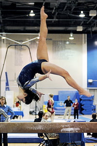 gymnast back flipping on beam thumbnail