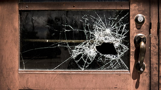 broken glass in wooden door thumbnail