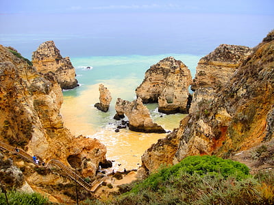 aerial photography of rock forms near water thumbnail