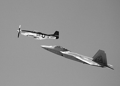 grayscale photography of two gray planes thumbnail