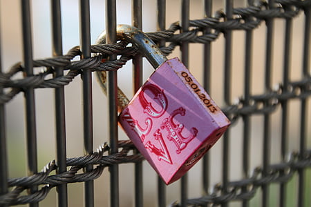 closeup photography of pink love printed padlock thumbnail