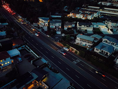 vehicles on road aerial photography thumbnail