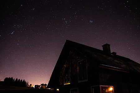 black house under night sky thumbnail