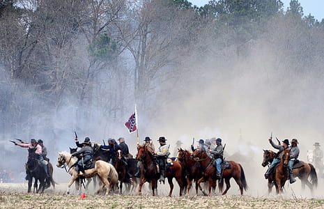 group of musketeer riding on horse thumbnail