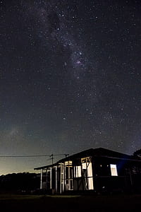 silhouette of house under stars thumbnail