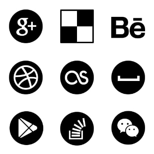 P Social svg vector icon sets