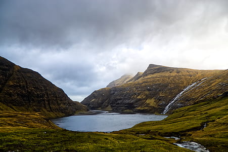 lake in the middle of mountains thumbnail