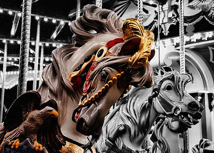Selective Color of a horse photo thumbnail