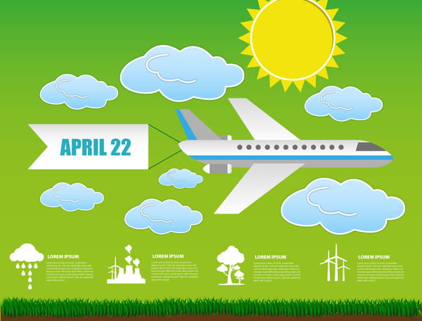 Ecology Banner Design With Airplane Illustration Ai Eps File