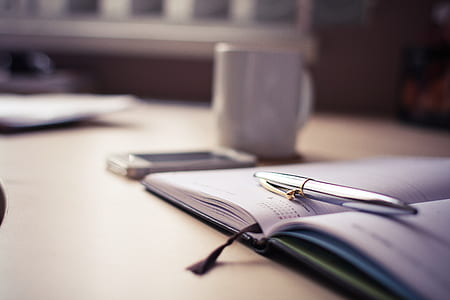 Silver Click Pen on Open Book thumbnail