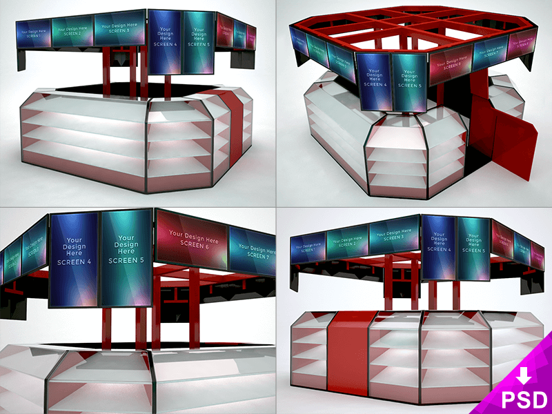 Kiosk Mockup psd file