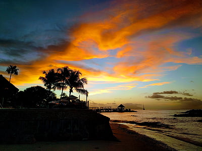 seashore of resort during golden hour thumbnail