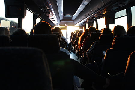 group of people riding in bus thumbnail