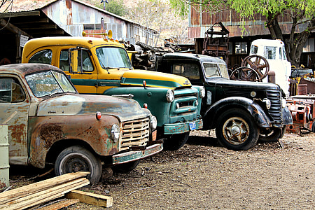 three vehicles parked near tree thumbnail