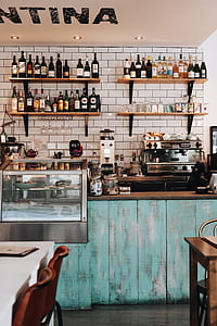 beverages placed on wall shelves thumbnail