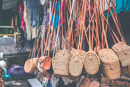 Brown Wicker Shoulder Bag thumbnail