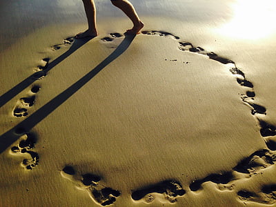 person walking on beach sand thumbnail