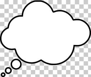Speech balloon Thought Bubble , Think Bubble, black and white cloud template PNG clipart