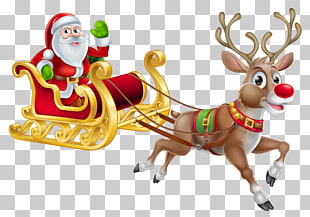 Santa Claus Christmas decoration Christmas Eve Santa suit, Transparent Christmas Santa and Sledge , Santa Claus illustration PNG clipart