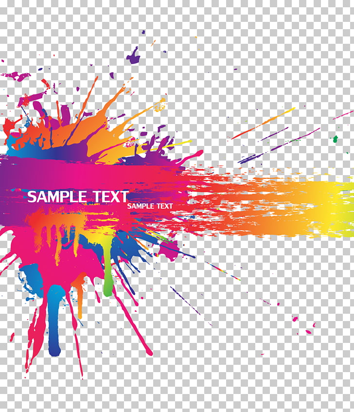 Color Splash, Color splash background material, sample text sign PNG clipart