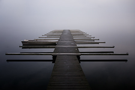 brown wooden dock on large body of water thumbnail
