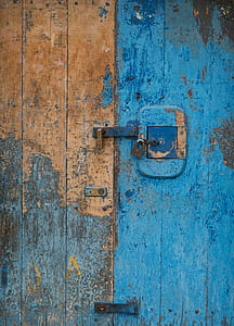 blue and brown wooden door thumbnail